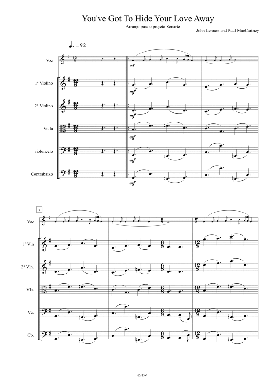 You've Got To Hide Your Love Away String Orchestra scores gallery preview page 1