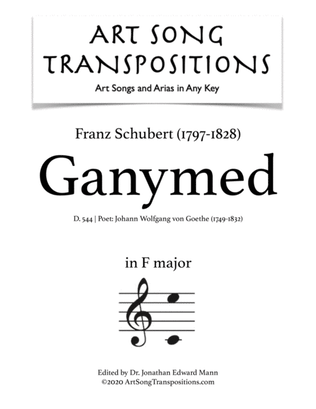 Book cover for SCHUBERT: Ganymed, D. 544 (transposed to F major)