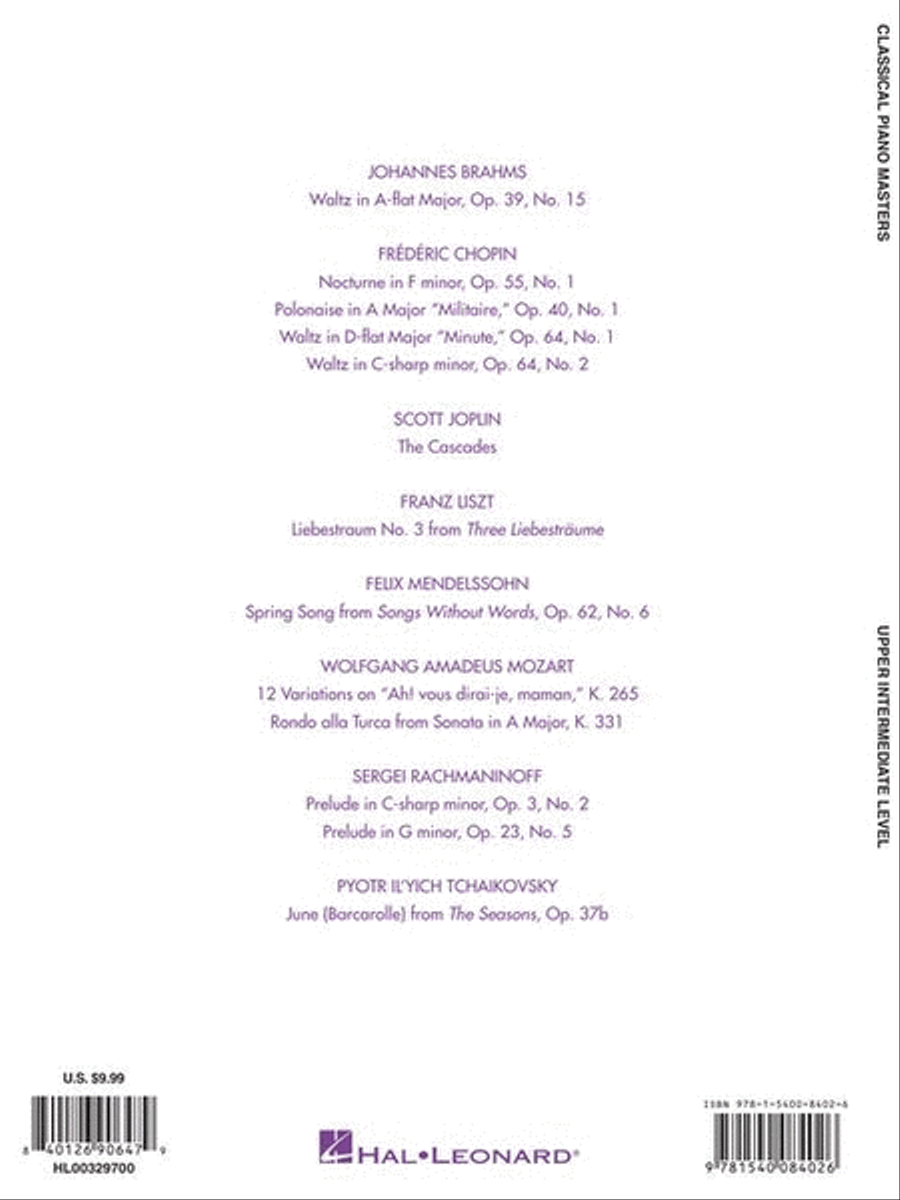 Classical Piano Masters - Upper Intermediate Level Piano Solo scores gallery preview page 6
