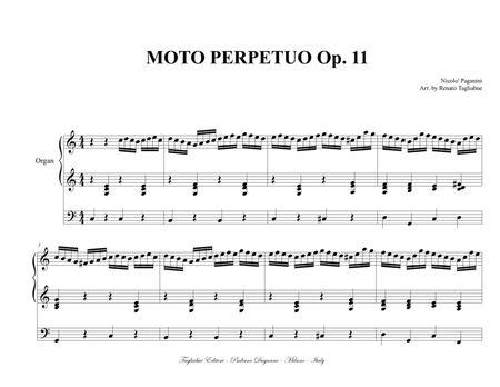 MOTO PERPETUO - Op. 11 - Arr. for Organ 3 staff image number null
