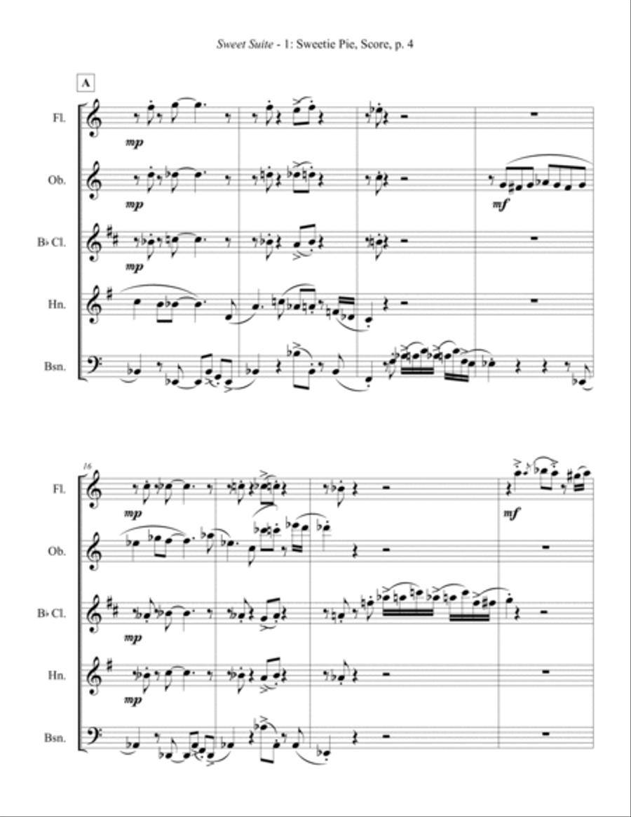 Sweet Suite Woodwind Quintet scores gallery preview page 4