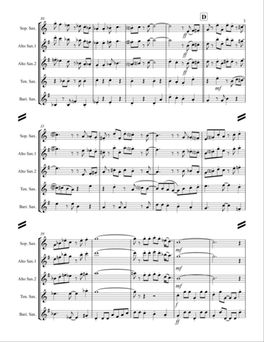 Spanish Flea Saxophone Quartet scores gallery preview page 4