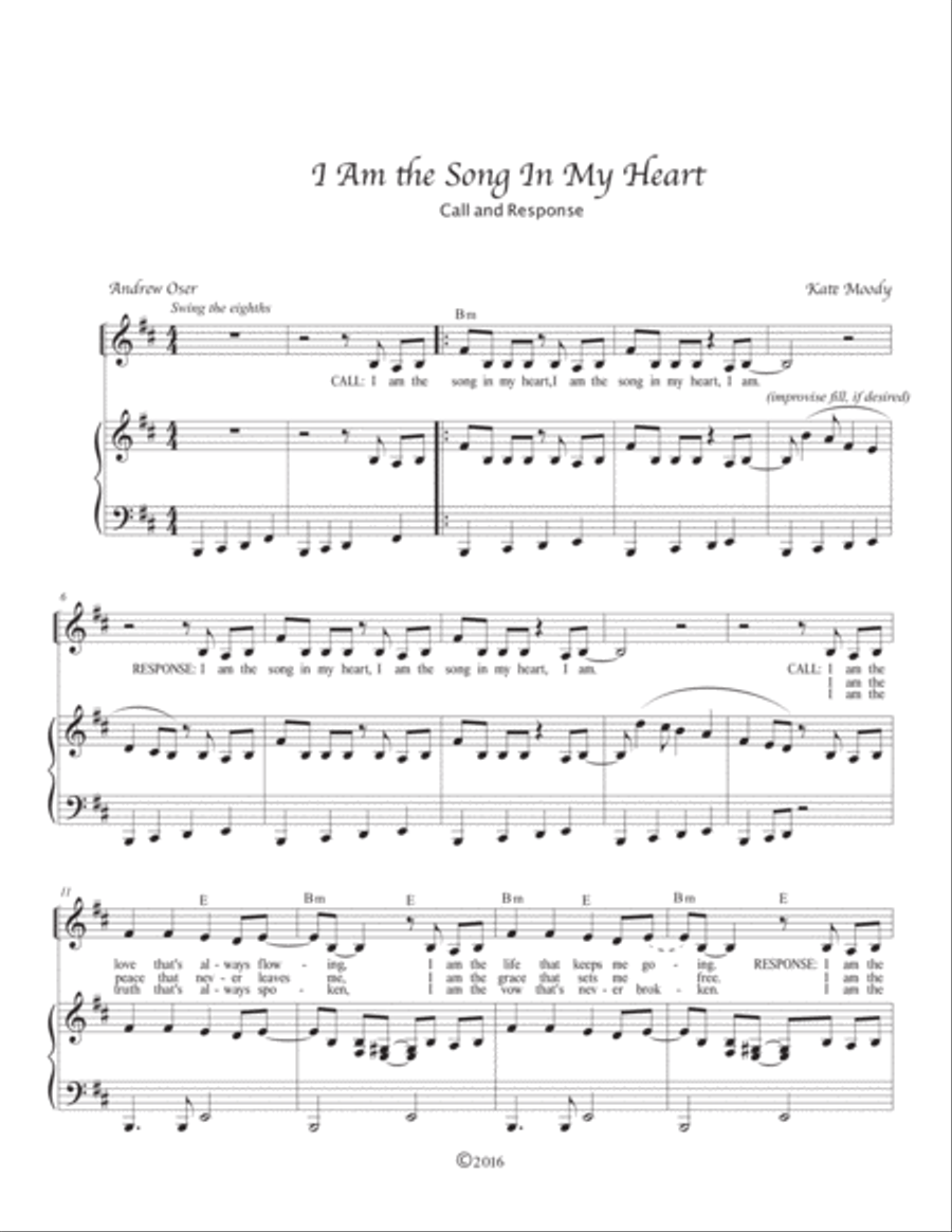 I Am the Song In My Heart Unison Choir scores gallery preview page 2