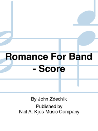 Book cover for Romance For Band - Score