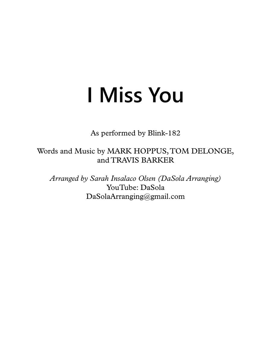 I Miss You String Quartet scores gallery preview page 1