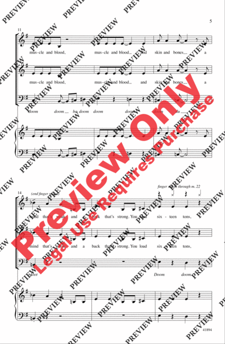 Sixteen Tons 3-Part scores gallery preview page 4