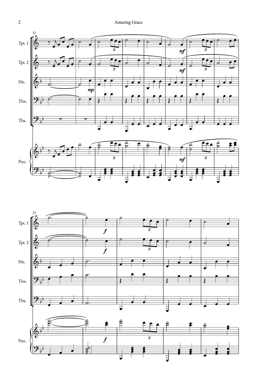 Amazing Grace Amazing Grace Small Ensemble scores gallery preview page 2