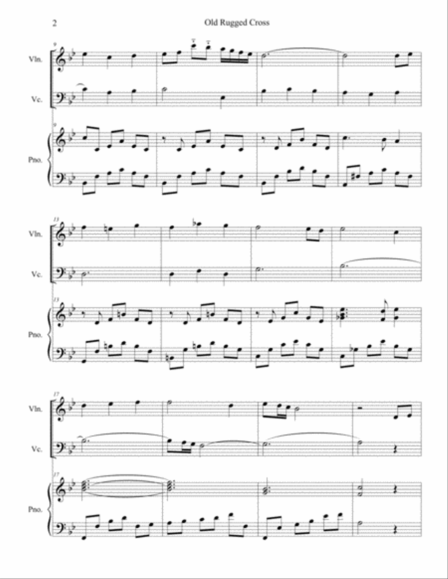 The Old Rugged Cross The Old Rugged Cross Piano Trio scores gallery preview page 2