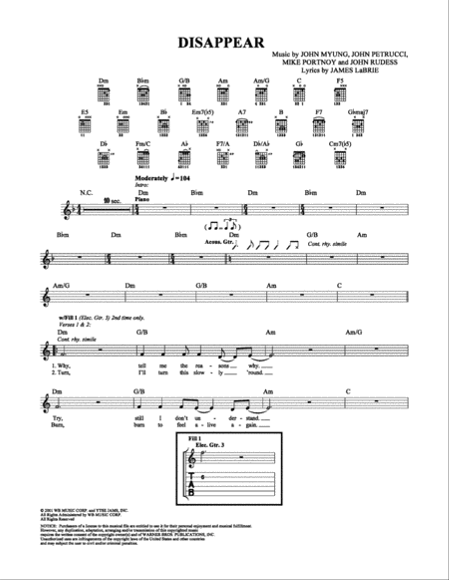 Disappear Electric Guitar scores gallery preview page 1