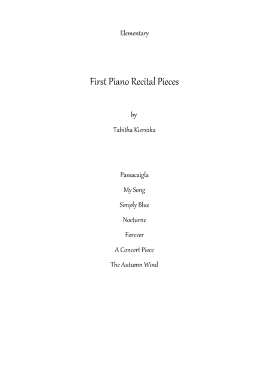 First recital pieces First recital pieces Easy Piano scores gallery preview page 1