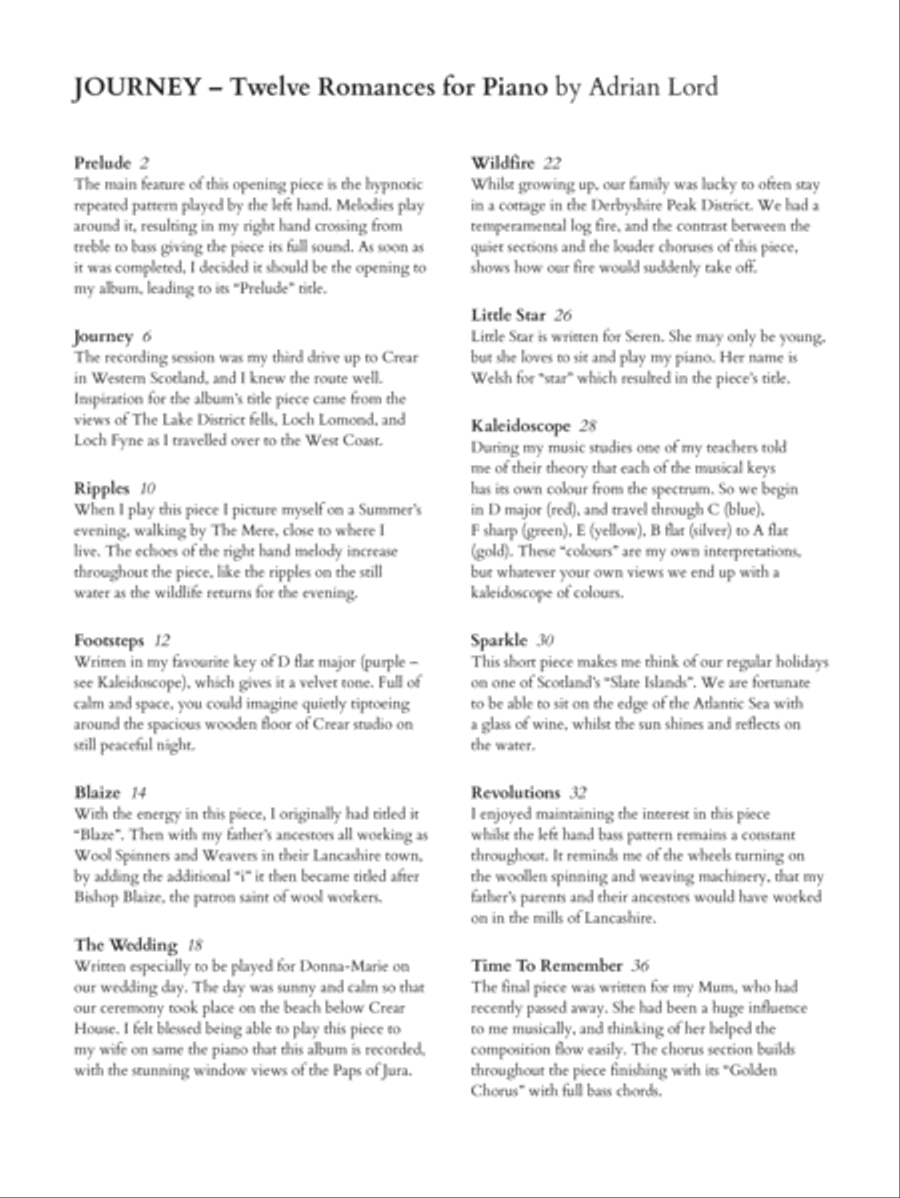 Journey - Twelve Romances for Piano Piano Solo scores gallery preview page 3