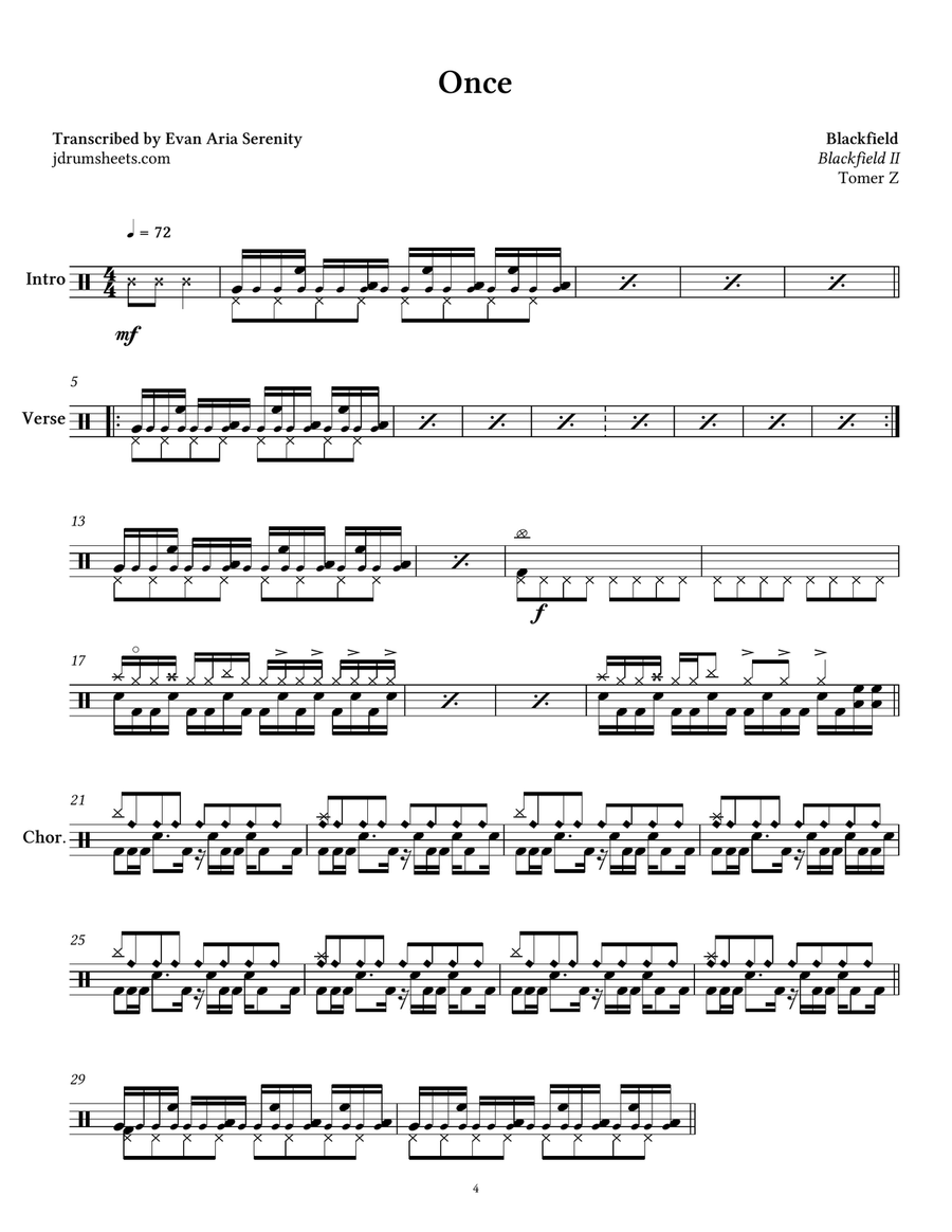 Once Drum Set scores gallery preview page 1