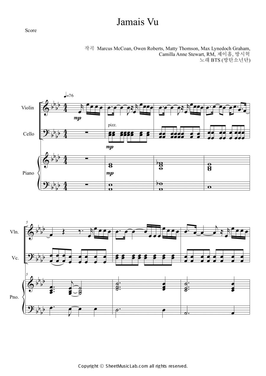 Jamais Vu Jamais Vu Piano Trio scores gallery preview page 1