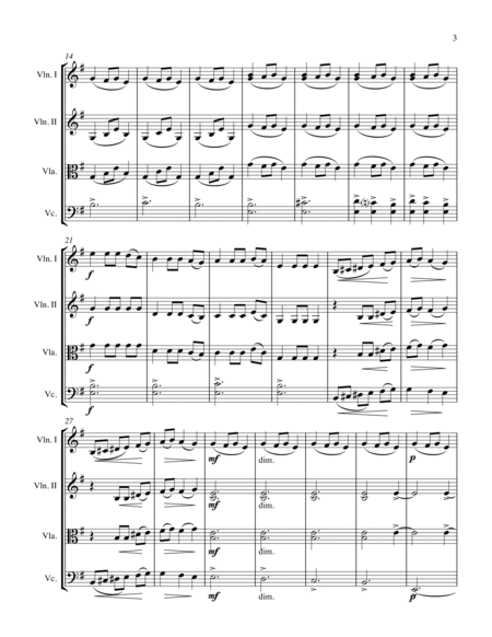 UKRAINIAN BELL CAROL (Carol of the Bells) String Trio, Intermediate Level for 2 violins and cello or image number null