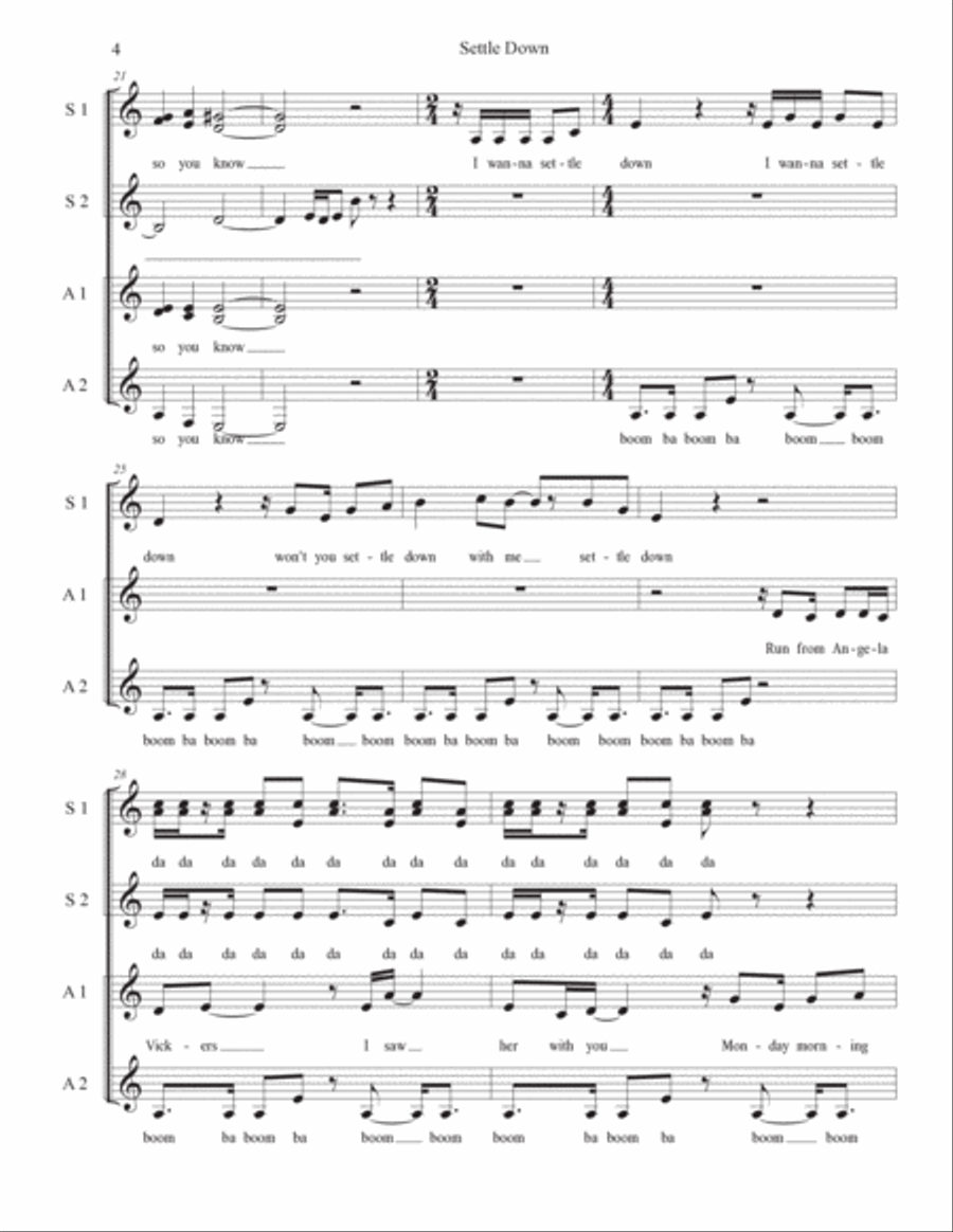 Settle Down Settle Down SSAA scores gallery preview page 4