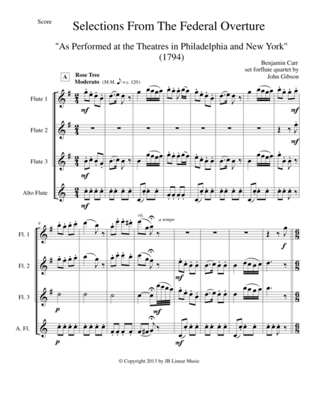 1794! Federal Overture for Flute Quartet image number null