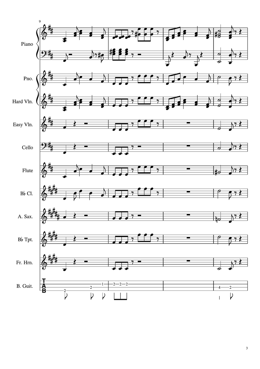 Mii Channel Theme (For School Orchestra) Large Ensemble scores gallery preview page 3