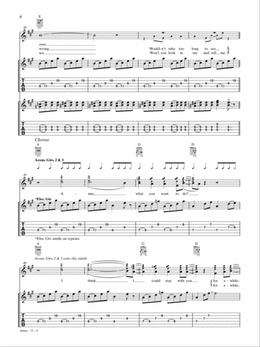 Amie Guitar Tablature scores gallery preview page 5