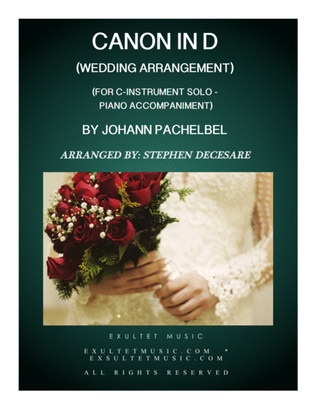 Book cover for Pachelbel's Canon (Wedding Arrangement: C-Instrument Solo with Piano Accompaniment)