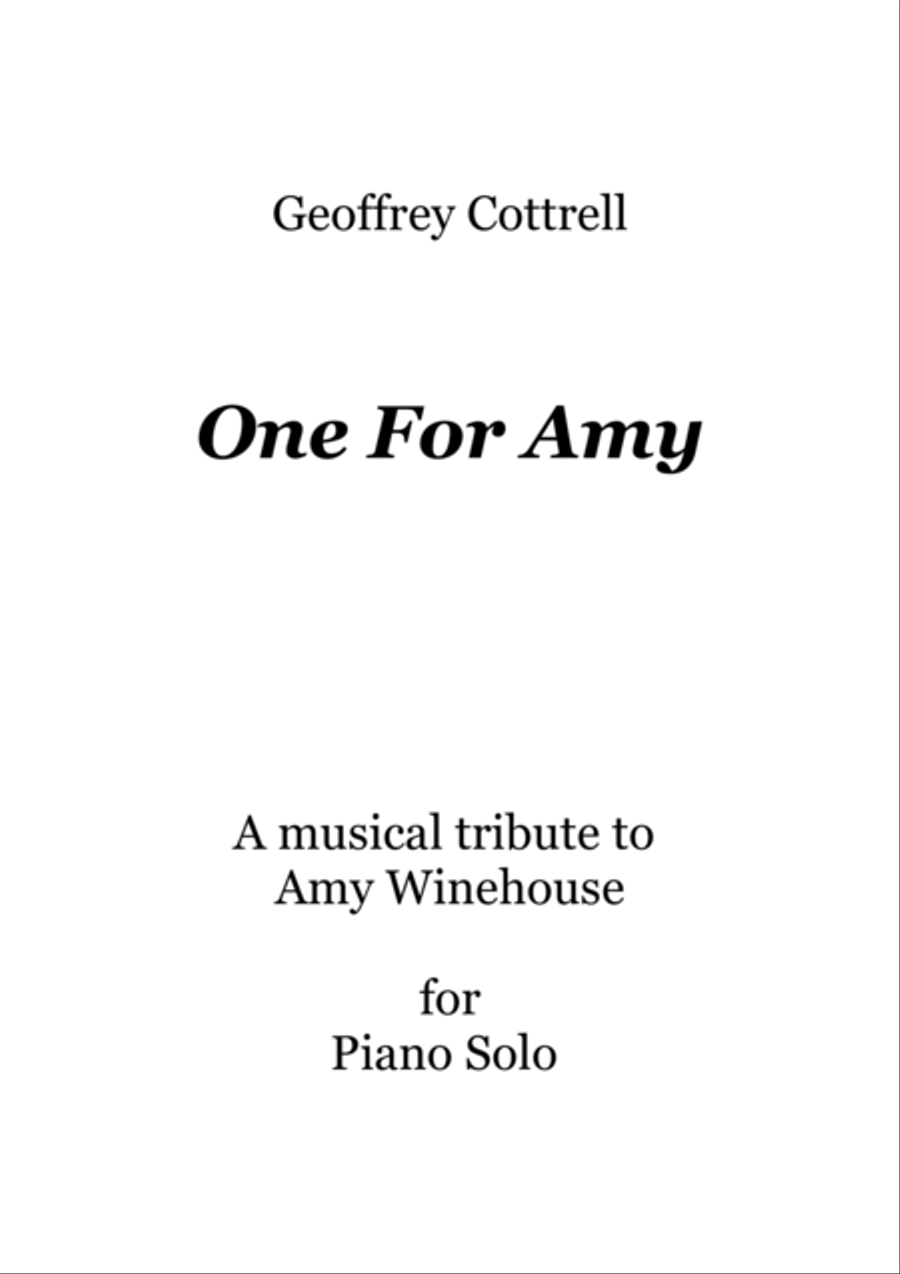 One for Amy Piano Solo scores gallery preview page 1