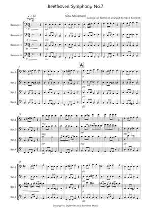 Beethoven Symphony No.7 (slow movement) for Bassoon Quartet