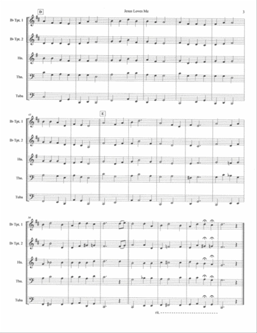 Jesus Loves Me Brass Quintet scores gallery preview page 4