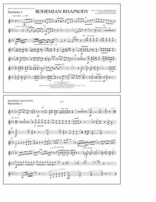 Book cover for Bohemian Rhapsody - Marimba 1