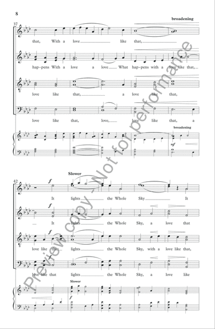 The Sun Never Says 4-Part scores gallery preview page 9
