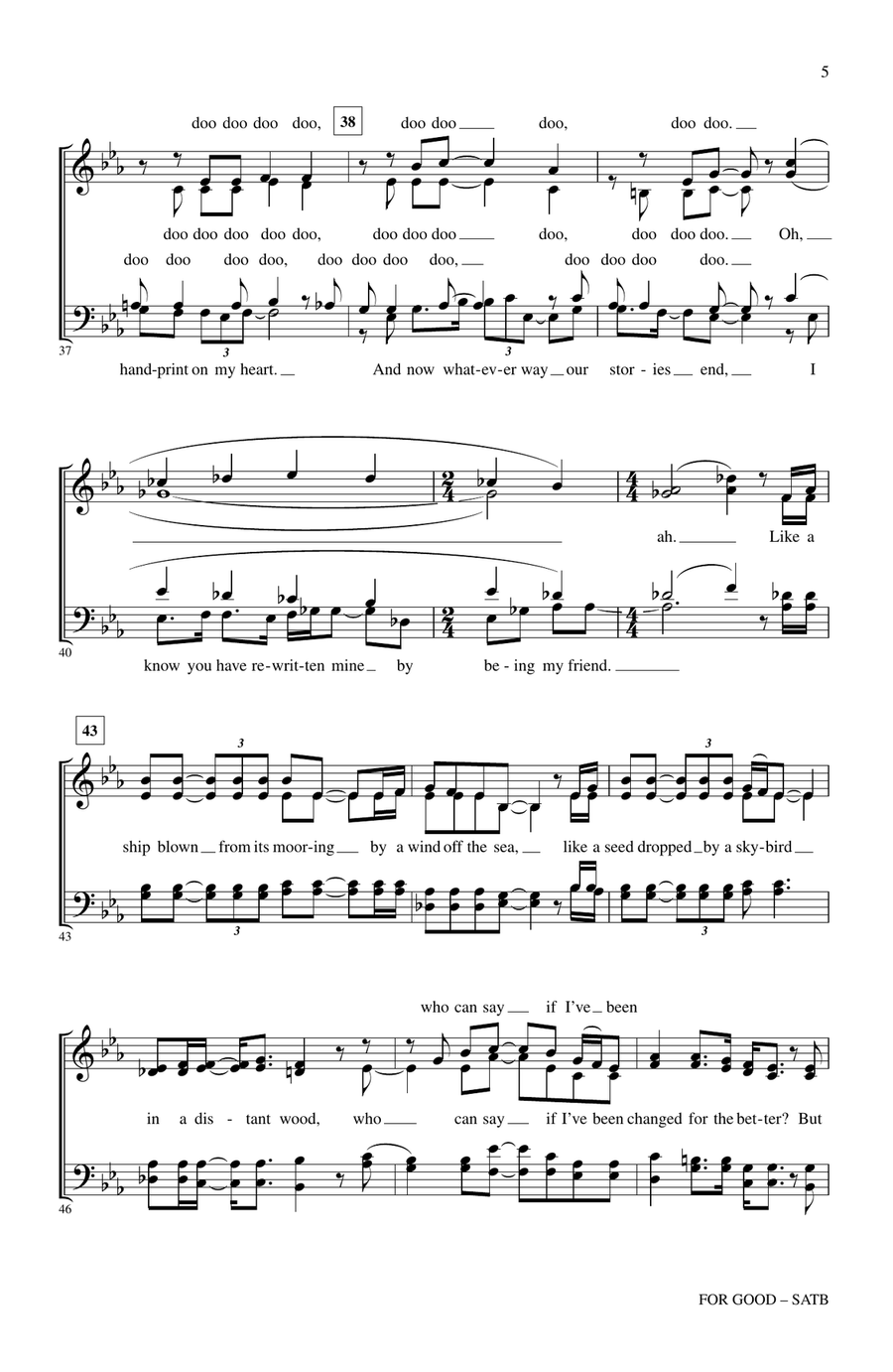 For Good (from Wicked) (arr. Kirby Shaw) 4-Part scores gallery preview page 4