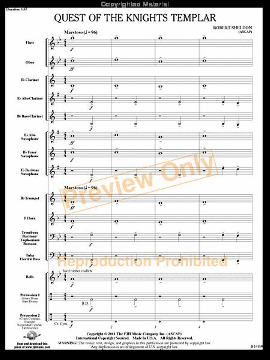 Quest of the Knights Templar Concert Band scores gallery preview page 2