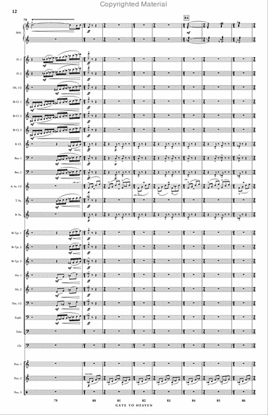 Gate to Heaven (wind ensemble score) Concert Band scores gallery preview page 13