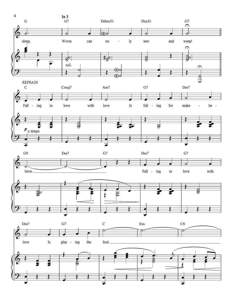 Falling In Love With Love Piano, Vocal scores gallery preview page 4