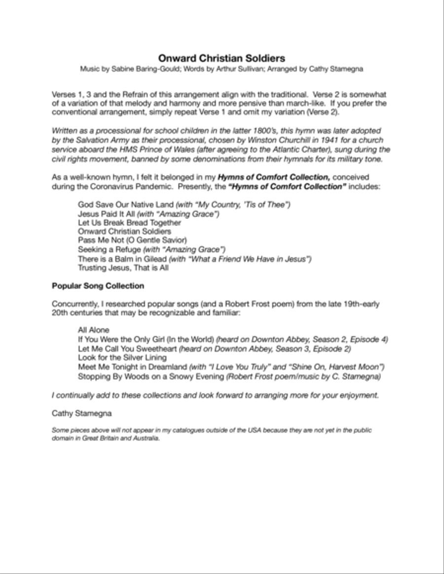 Onward Christian Soldiers (Violin Solo, Chords, Piano Accompaniment) Large Ensemble scores gallery preview page 2