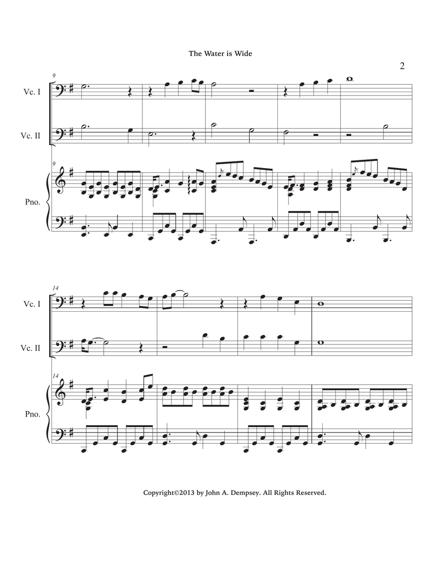 The Water is Wide (Trio for Two Cellos and Piano) String Duet scores gallery preview page 6