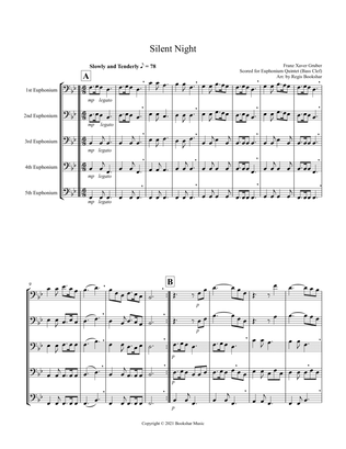 Silent Night (Bb) (Euphonium Quintet - Bass Clef)