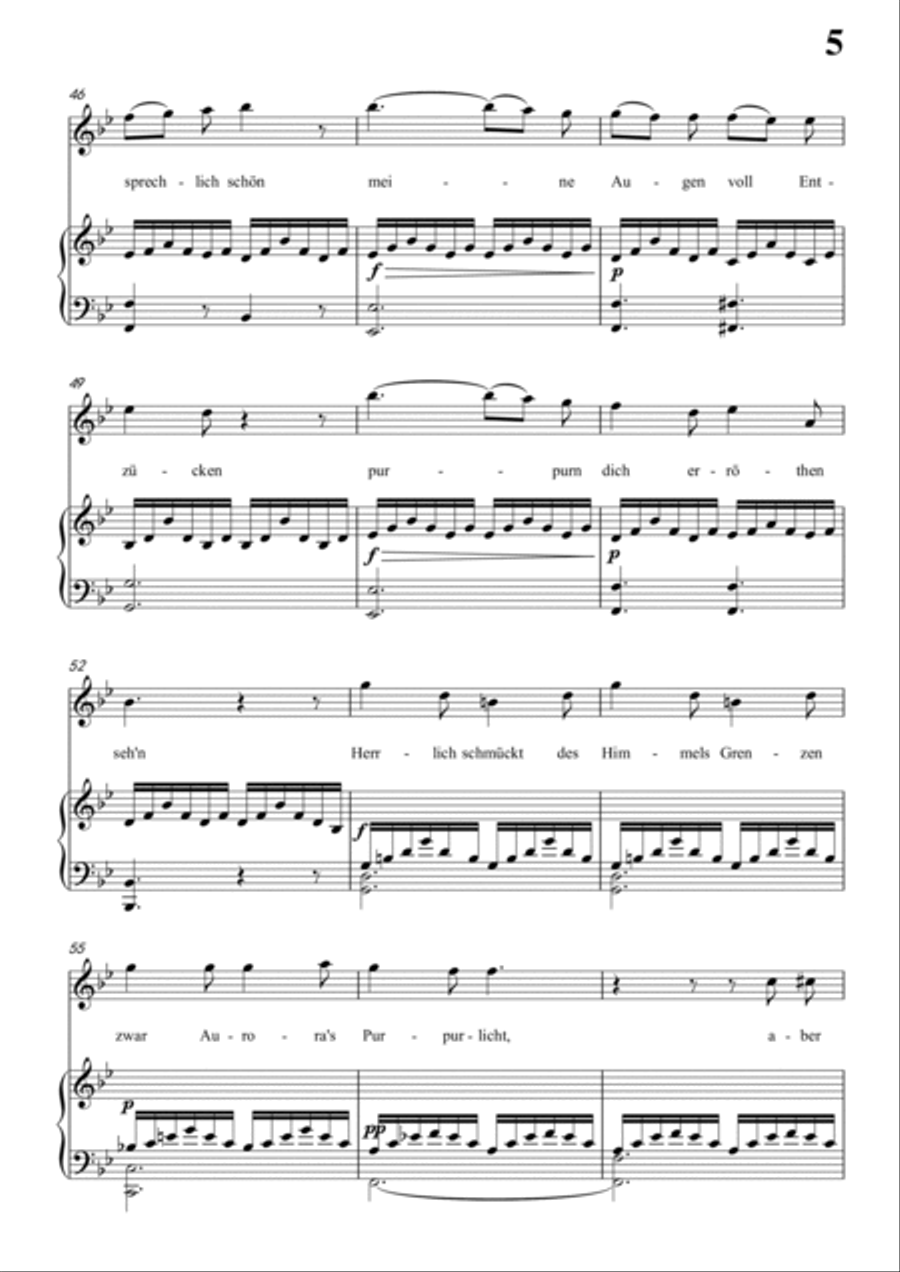 Schubert-Als ich sie errothen sah inbB for Vocal and Piano Voice scores gallery preview page 6