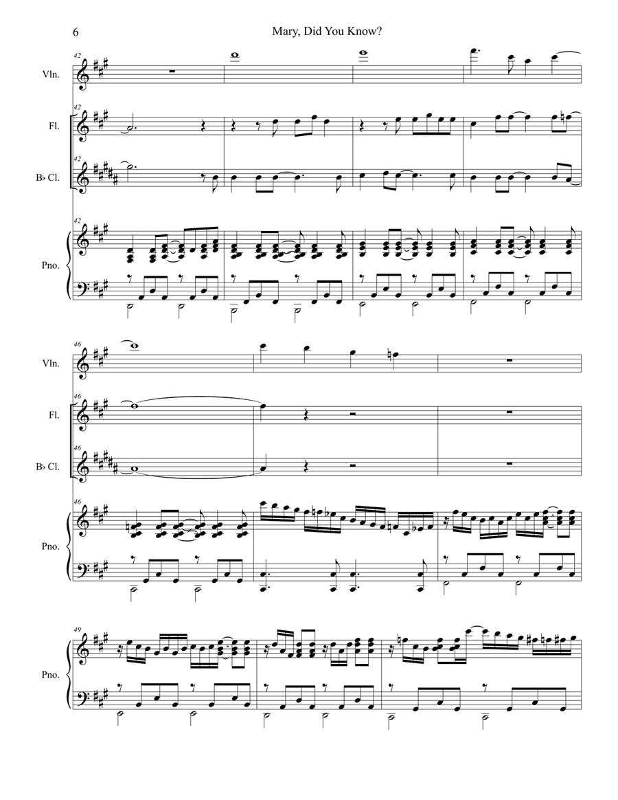 Mary, Did You Know? Mary, Did You Know? Woodwind Duet scores gallery preview page 6