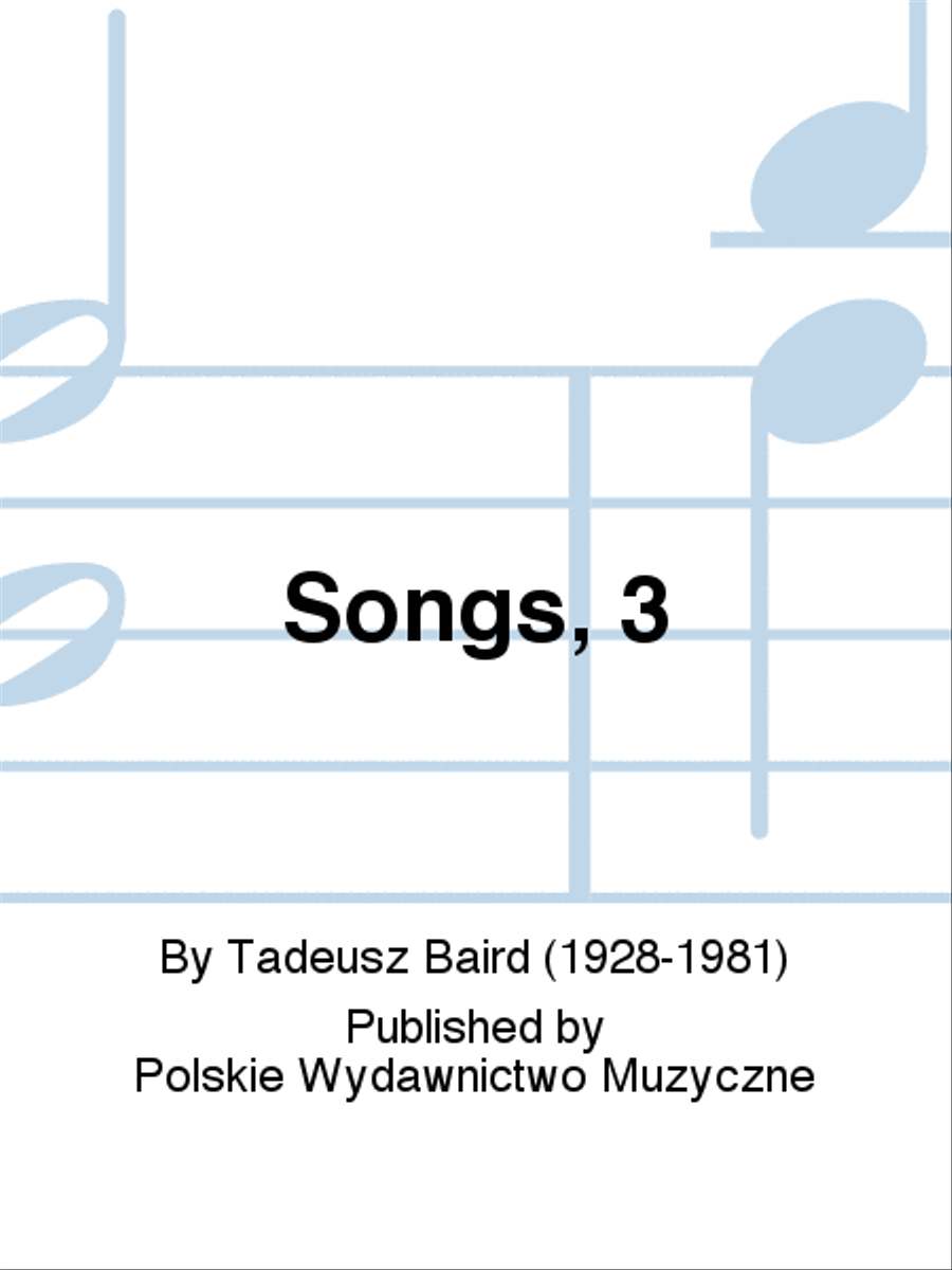 Songs, 3 Songs, 3 Mixed Choir scores gallery preview page 1