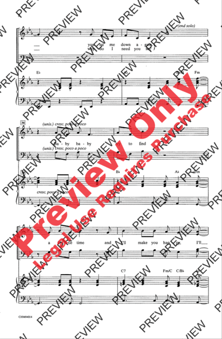 Build Me Up Buttercup 4-Part scores gallery preview page 7