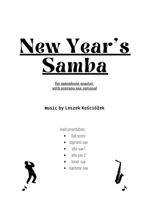 Book cover for New Year's Samba (saxophone quartet)