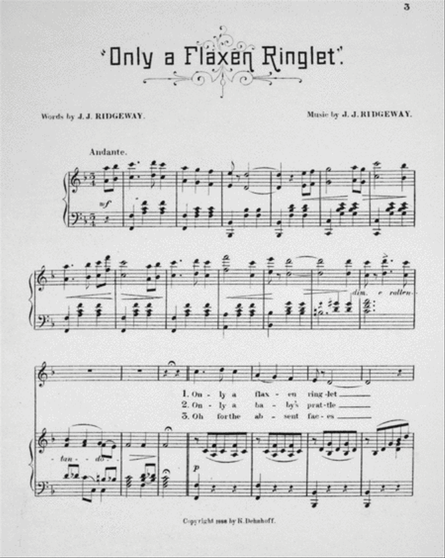 Only a Flaxen Ringlet. Song Voice scores gallery preview page 2
