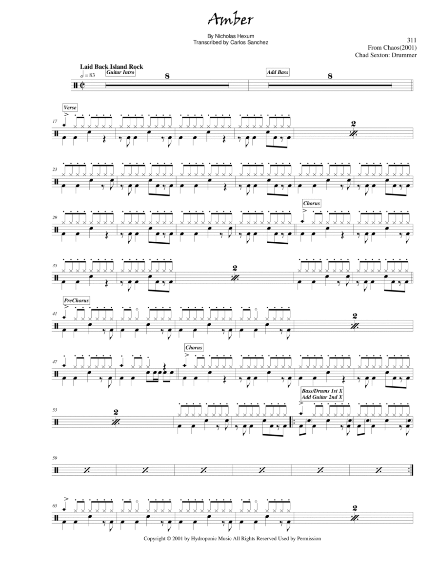 Amber Drum Set scores gallery preview page 1