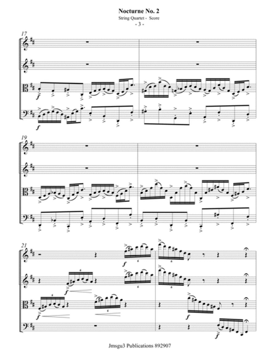 Fauré: Nocturne Op. 33 No. 2 for String Quartet - Score Only image number null