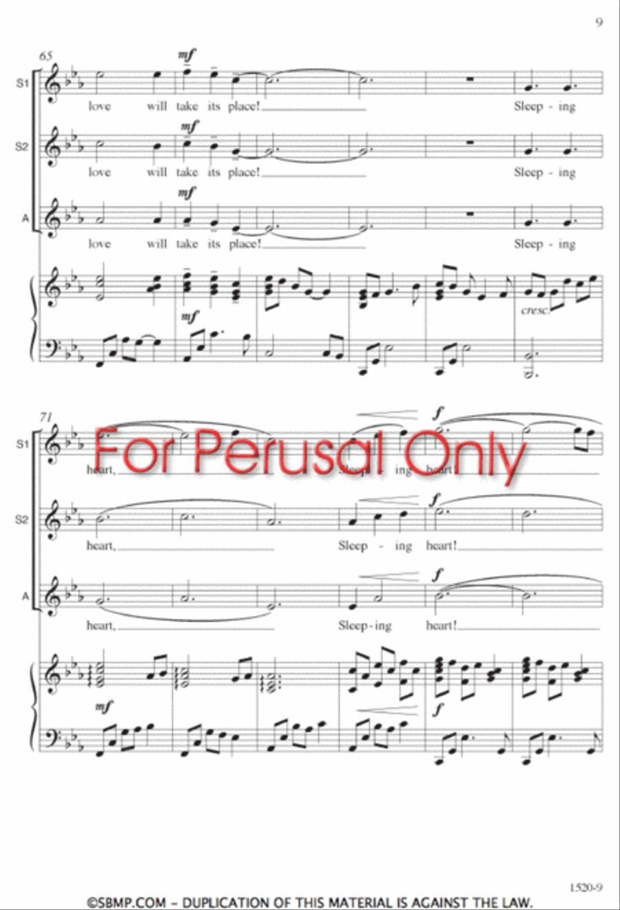 Sleeping Heart - SSA Octavo SSA scores gallery preview page 8