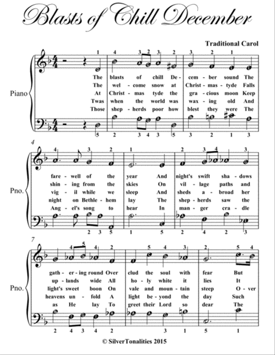 Blasts of Chill December Easy Piano Sheet Music Easy Piano scores gallery preview page 2