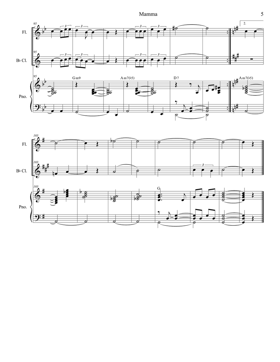 Mama (mamma) Woodwind Duet scores gallery preview page 5