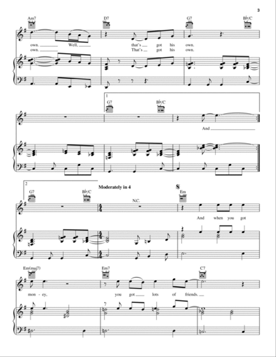 God Bless' The Child God Bless' The Child Piano, Vocal, Guitar scores gallery preview page 3