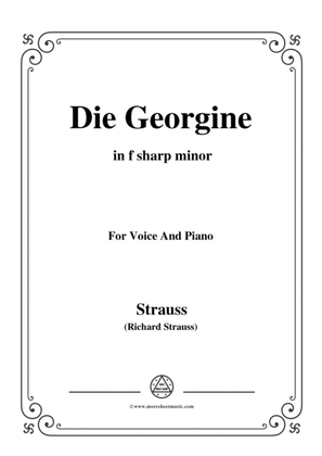 Book cover for Richard Strauss-Die Georgine in f sharp minor,for Voice and Piano