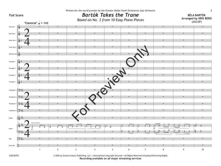 Bartók Takes the Trane (Score) Jazz Ensemble scores gallery preview page 4
