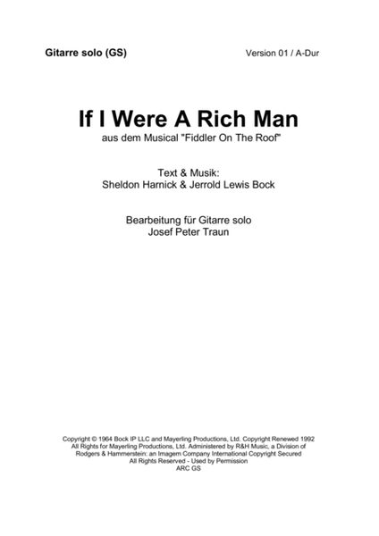 If I Were A Rich Man (fr: Fiddler On The Roof) image number null
